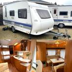 Mooie caravan Hobby 440 Excellent + tv, voortent, fietsenrek, Caravans en Kamperen, Hobby, Treinzit, Particulier, Schokbreker