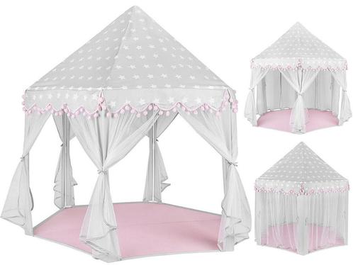 Speeltent voor Kinderen 135x135x140cm Roze-Wit, Kinderen en Baby's, Speelgoed | Speeltenten, Nieuw, Ophalen of Verzenden