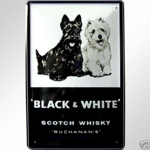 Reclamebord van Black & White Whisky in Reliëf -20 x 30 cm., Collections, Marques & Objets publicitaires, Neuf, Panneau publicitaire