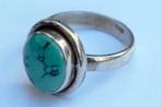oude ring van 925 zilver en turkoois N 4, Handtassen en Accessoires, Ringen, Ophalen of Verzenden, Gebruikt, Zilver, Zilver