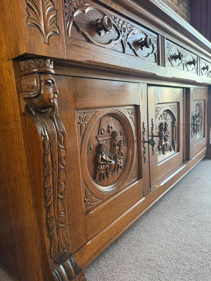 Kast antiek houtsnijwerk, Antiek en Kunst, Antiek | Meubels | Kasten, Ophalen