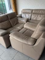 Lederen zetelset, Huis en Inrichting, Ophalen, Zo goed als nieuw