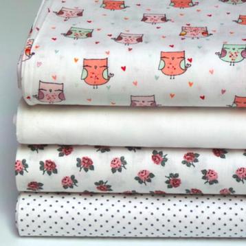 Promo! 6245) 140x50cm katoen uiltjes / rozen / stipjes beschikbaar voor biedingen