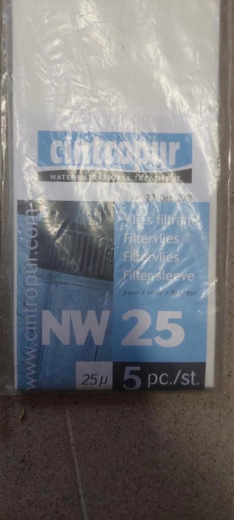 Cintropur STANDAARD Filtervlies 25µm (5 stuks) Voor de NW25, Doe-het-zelf en Bouw, Sanitair, Nieuw, Overige typen, Ophalen of Verzenden