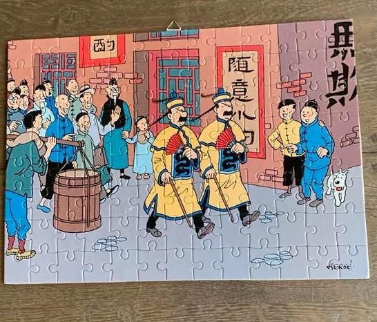 Puzzle Tintin Puzzle posé et collé Jansen & Janssen, Collections, Personnages de BD, Utilisé, Statue ou Figurine, Tintin, Enlèvement ou Envoi