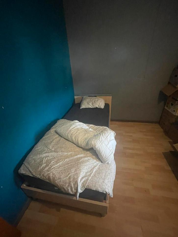 Lit complet, Kinderen en Baby's, Kinderkamer | Bedden, Gebruikt, 180 cm of meer, 85 tot 100 cm, Lattenbodem, Matras, Ophalen