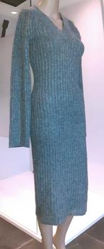 Midi jurk grijs ribgebreid winter H&M XS, Kleding | Dames, Nieuw, Ophalen of Verzenden, Knielengte, Maat 34 (XS) of kleiner