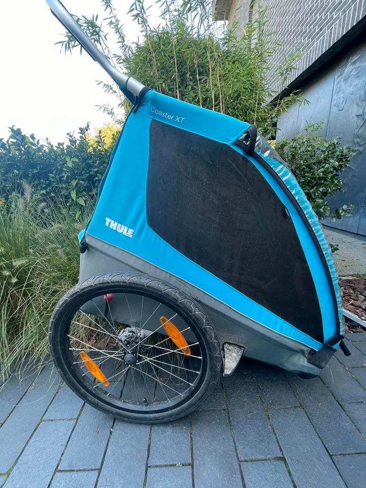 Thule fietskar 2 kindjes coaster 2XT, Fietsen en Brommers, Fietsaccessoires | Aanhangwagens en Karren, Zo goed als nieuw, Kinderkar