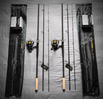 2 Zeus hengels van 300 cm - 10/80gr + haspel van 4000 + nylo beschikbaar voor biedingen