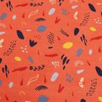 3326) 1,5 meter  Alpenfleece koraal oranje, 120 cm of meer, Nieuw, Oranje, Ophalen of Verzenden