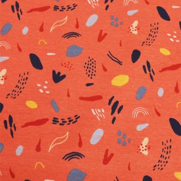 3326) 1,5 meter  Alpenfleece koraal oranje beschikbaar voor biedingen
