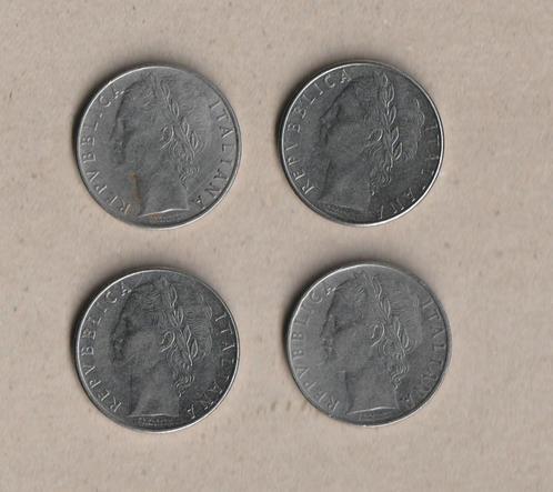 Italië : 4 (gebruikte) munten van 100 lire (1957-1978), Postzegels en Munten, Munten | Europa | Niet-Euromunten, Setje, Italië