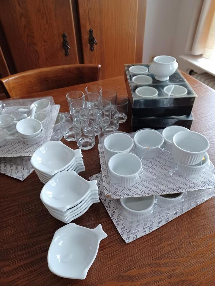 Aperitief/amuse geulen potjes, Maison & Meubles, Cuisine | Vaisselle, Neuf, Enlèvement