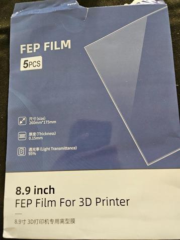 3 nieuwe Fep sheets voor 3d 8.9 inch  + 1 gefit on size