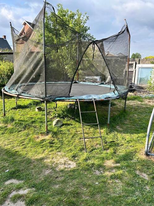 Trampoline diameter 3.6m met net en trapje, Kinderen en Baby's, Speelgoed | Buiten | Trampolines, Gebruikt, Ophalen