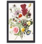Bouquet de fleurs de 1680 toile + cadre à pâtisserie 60x90cm, 75 à 100 cm, Envoi, Création originale, 50 à 75 cm