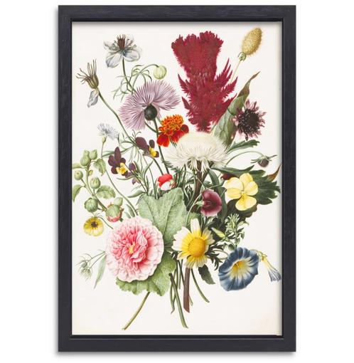 Boeket bloemen uit 1680 canvas + baklijst 60x90cm, Huis en Inrichting, Woonaccessoires | Schilderijen, Tekeningen en Foto's, Nieuw