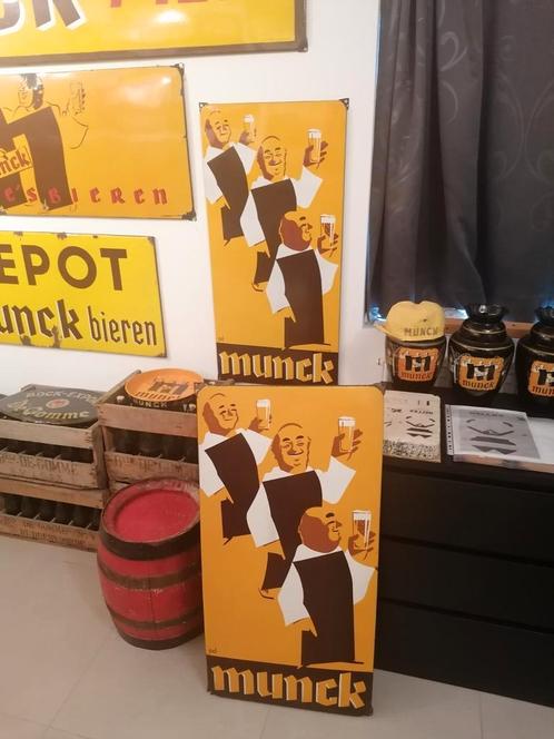 Alles gezocht van Munck pils brouwerij De Gomme Ruddervoorde, Verzamelen, Biermerken, Zo goed als nieuw, Reclamebord, Plaat of Schild