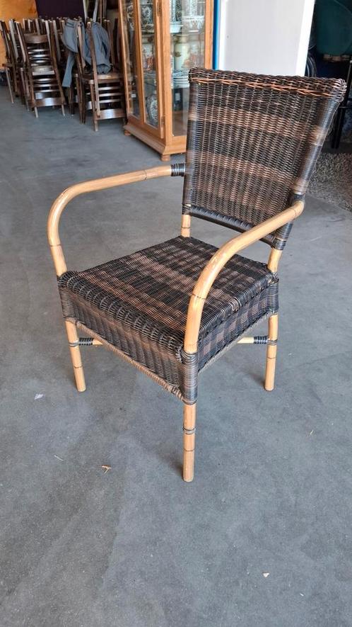 28 terras stoelen horeca bamboo rotan alu frame wicker, Tuin en Terras, Tuinstoelen, Zo goed als nieuw, Rotan, Stapelbaar, Ophalen of Verzenden