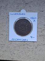 Luxemburg 10 centimes 1860 A, Timbres & Monnaies, Monnaies | Europe | Monnaies non-euro, Enlèvement ou Envoi