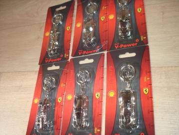  6x Ferrari sleutelhanger shell v-power