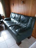 Lederen salon, Huis en Inrichting, Zetels | Zetels en Chaises Longues, Ophalen, Gebruikt, Vierpersoons of meer, Leer