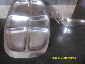 plat et saucier en inox