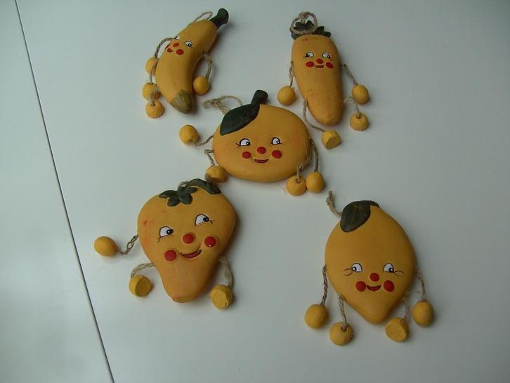 GEZELLIG KWINTET FRUIT GROENTEN 5 DELIG MUUR DECORATIE NIEUW, Huis en Inrichting, Woonaccessoires | Wanddecoraties, Nieuw, Ophalen of Verzenden