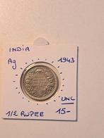India 1/2 rupee 1943 AG MOOI !!geres natalie, Ophalen of Verzenden