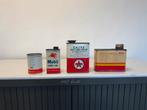 Texaco Shell en Mobiloil olie blikken, Ophalen of Verzenden, Gebruikt, Verpakking