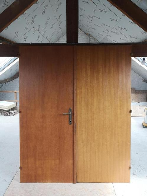 Authentieke vintage houten deuren, Doe-het-zelf en Bouw, Deuren en Vliegenramen, Gebruikt, Binnendeur, 200 tot 215 cm, Hout, Vouwdeur