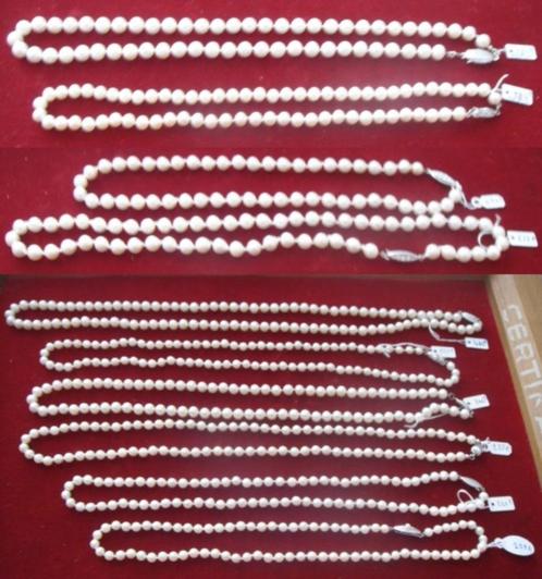 Colliers NEUFS 1 rang perles culture blanches fermoir argent, Handtassen en Accessoires, Kettingen, Nieuw, Zilver, Wit, Met edelsteen