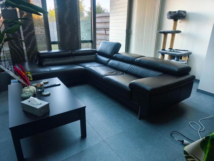 Lederen hoekzetel Château d’Ax – donkerbruin, topstaat, Huis en Inrichting, Zetels | Zetels, Zo goed als nieuw, Hoekbank, Vierpersoons of meer