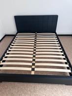 2 persoons bed leder, Huis en Inrichting, Slaapkamer | Bedden, Ophalen, Verstelbaar, Zwart, Tweepersoons
