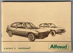 Alfa Romeo Alfasud _ Anglais _ Manuel d'utilisation, Enlèvement ou Envoi