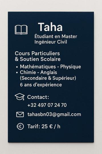 Cours particulier & Soutien scolaire (Math, Physique,Chimie), Enlèvement ou Envoi, Neuf