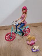 Barbie op fiets + hondjes, Ophalen, Zo goed als nieuw, Barbie