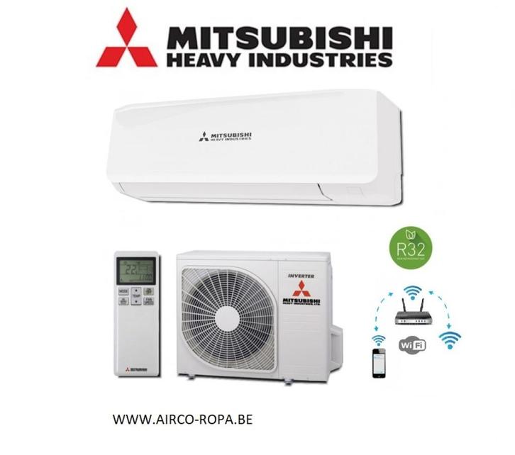 MITSUBISHI HEAVY PREMIUM WIT INVERTER WARMTEPOMP 2KW - 5KW, Elektronische apparatuur, Airco's, Nieuw, Ventileren, Verwarmen, Ophalen of Verzenden