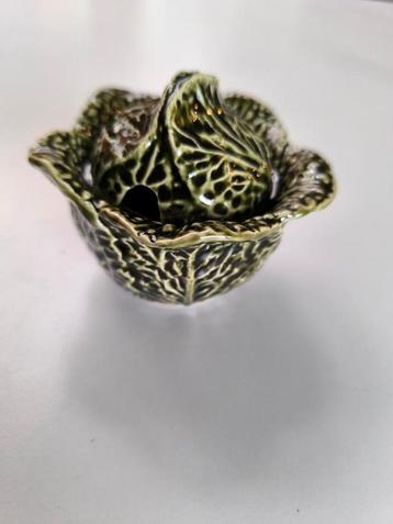 Groene 'cabbage' pot met deksel, Antiek en Kunst, Ophalen of Verzenden