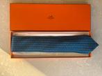 Vintage Hermès stropdas - motief “Mors” (7874UA), Kleding | Heren, Stropdassen, Ophalen of Verzenden, Zo goed als nieuw, Blauw