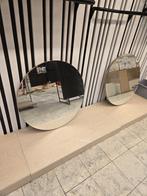 Ronde spiegel op hardboard, Huis en Inrichting, Ophalen, Rond, Zo goed als nieuw, 75 tot 100 cm