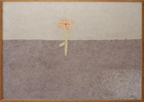 Ho Nagels: Eenzame Bloem 1970 (74 x 58 cm), Antiek en Kunst, Kunst | Schilderijen | Klassiek, Ophalen of Verzenden
