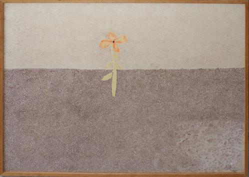 Ho Nagels: Eenzame Bloem 1970 (74 x 58 cm), Antiquités & Art, Art | Peinture | Classique, Enlèvement ou Envoi