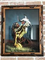 Peinture à huile sur toile d’ indien d’Amérique ., Enlèvement