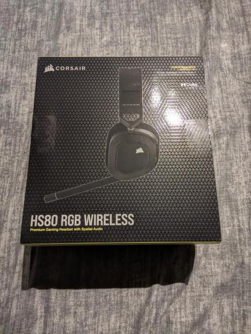 Corsair HS80 Wireless Gaming Headset Zwart, Computers en Software, Headsets, Zo goed als nieuw, Over-ear, Draadloos, Gaming headset