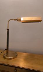 Vintage bureaulamp in vergulde messing jaren 70, Huis en Inrichting, Lampen | Tafellampen, Ophalen of Verzenden, Zo goed als nieuw