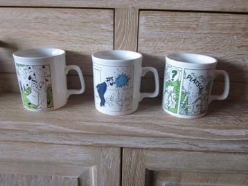 Kuifje / Tintin / Hergé - 4 tassen - Planta -  serie 3 stuks, Antiek en Kunst, Ophalen of Verzenden
