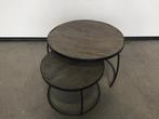 (100) Set ronde massieve tafeltjes als nieuw, Huis en Inrichting, Ophalen, Nieuw