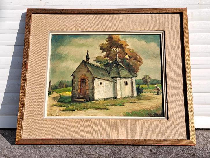 huile sur panneau signe robert lombaerts, Antiek en Kunst, Kunst | Schilderijen | Klassiek, Ophalen of Verzenden