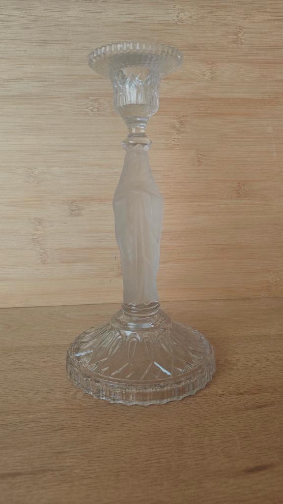 Kandelaar (2) Religieus Persglas Art Deco ca. 1930–1950, Antiek en Kunst, Antiek | Glaswerk en Kristal, Ophalen of Verzenden